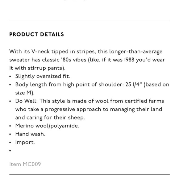 Madewell Tipped Forrest Wool Blend V-Neck Sweater XS - Picture 2 of 13